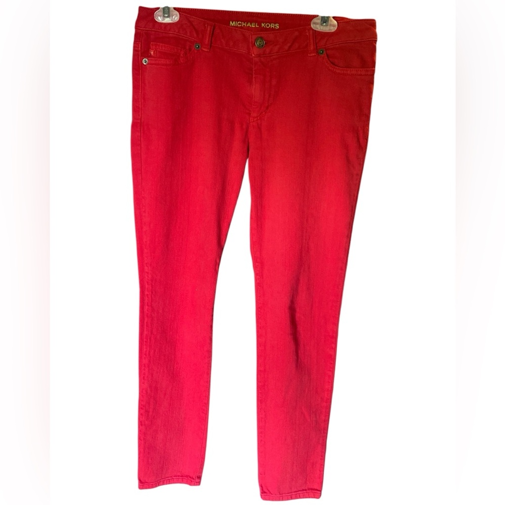 Michael Kors Women’s Jeans – Red Skinny Stretch Denim – Size 6P